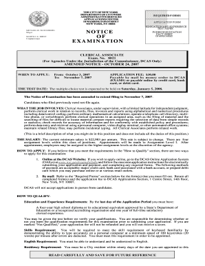 Clerical Associate Exam 8021 Fill Online Printable - 