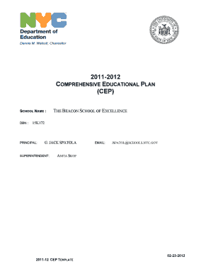 Comprehensive Educational Plan Template