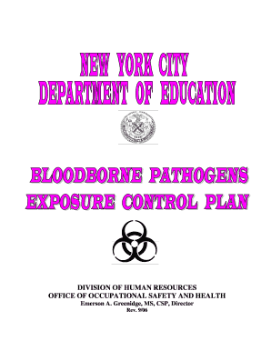 Bloodborne Pathogens Exposure Control Plan