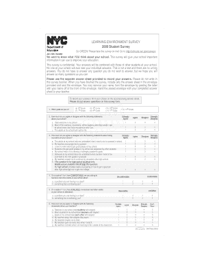 2009 Student Learning Environment Survey