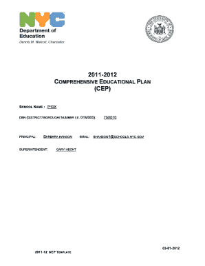 Comprehensive Educational Plan Template