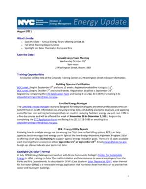 Energy Team Training and Meeting Announcement