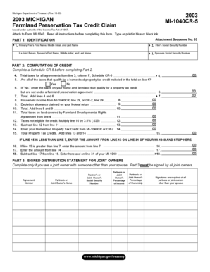 Michigan Farmland Preservation Tax Credit Claim