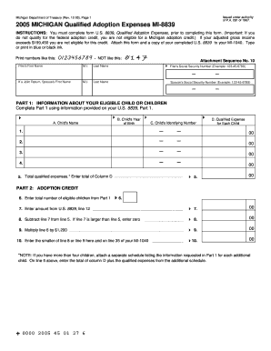 Michigan Form MI-8839