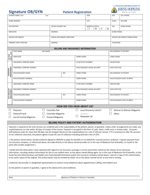 Signature OB/GYN Patient Registration Form