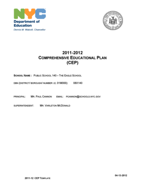 Comprehensive Educational Plan (CEP) Template