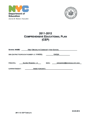 2011-2012 Comprehensive Educational Plan