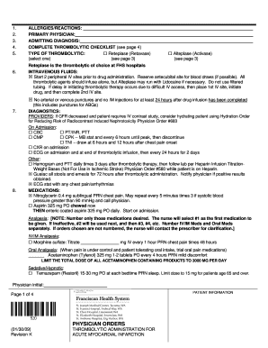 Thrombolytic Administration for Acute Myocardial Infarction
