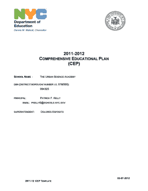Comprehensive Educational Plan (CEP) Template