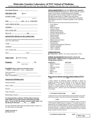 NYU Genetic Testing Consent Form