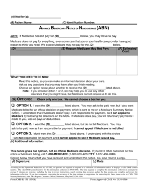 Advance Beneficiary Notice of Noncoverage (ABN)