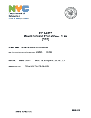 Comprehensive Educational Plan (CEP) Template