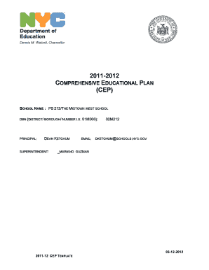 Comprehensive Educational Plan (CEP) Template