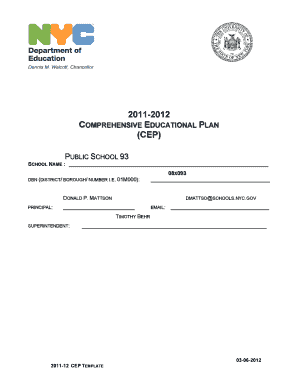 Comprehensive Educational Plan Template