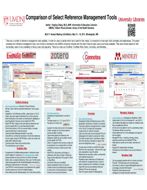 Comparison of Select Reference Management ... - University Libraries - libraries umdnj