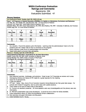 conference evaluation sheets form