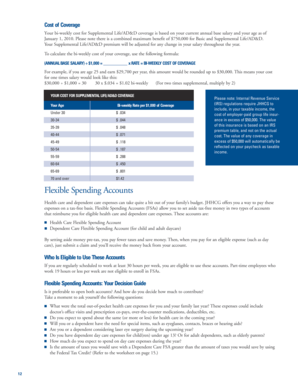 Supplemental Life/AD&D Coverage Cost Guide