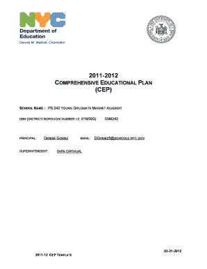 New York Comprehensive Educational Plan Template