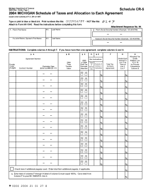 Michigan Schedule of Taxes and Allocation