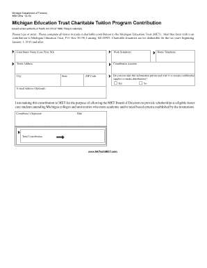 Michigan Education Trust Contribution Form