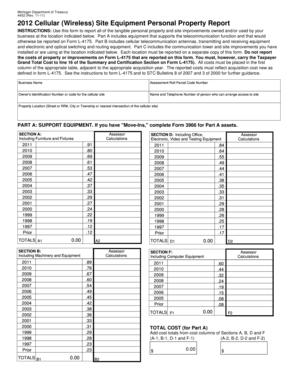 Michigan Cellular Site Equipment Personal Property Report