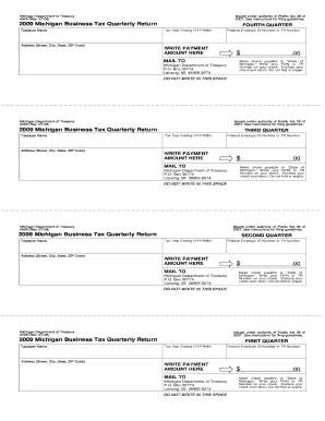 2009 Michigan Business Tax Quarterly Return