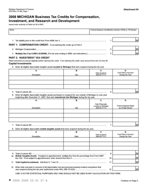 Michigan Business Tax Credits Form 4570