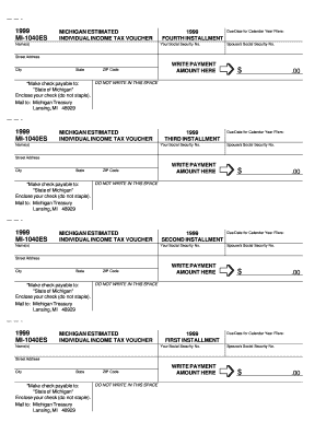 Michigan MI-1040ES Estimated Tax Voucher