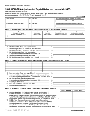 Michigan Capital Gains and Losses Form