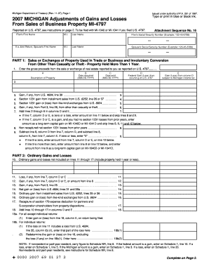 Michigan Adjustments of Gains and Losses Form MI-4797