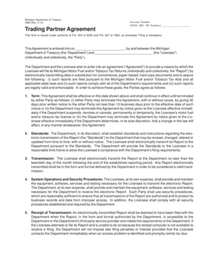 Michigan Trading Partner Agreement