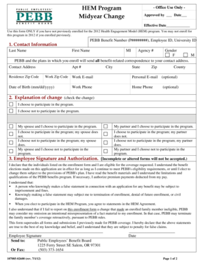 Health Engagement Model Enrollment Form