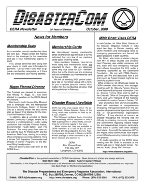 October 2000 Newsletter Rev 1.pub - Disaster Preparedness and ... - disasters