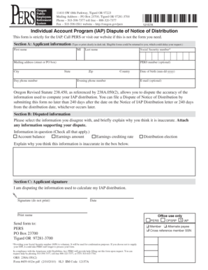 Oregon IAP Dispute of Notice of Distribution Form