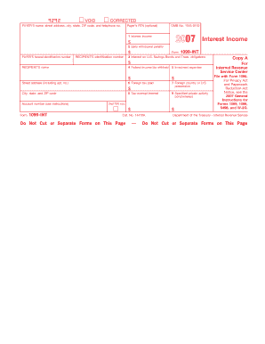 IRS Form 1099-INT 2007