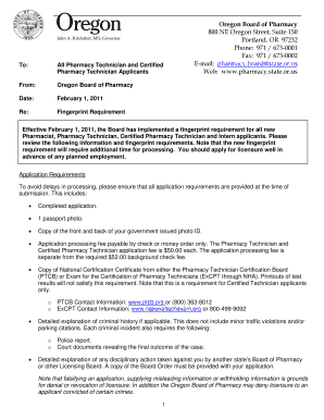 Oregon Pharmacy Technician License Application