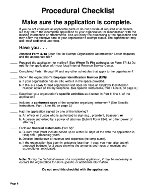IRS Form 1023 Application for Recognition of Exemption