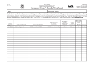 Michigan Unemployment Work Search Record