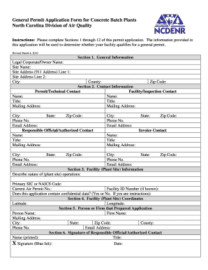General Permit Application Form for Emergency Generators - daq state nc