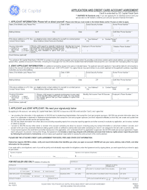 Credit Card Application and Agreement