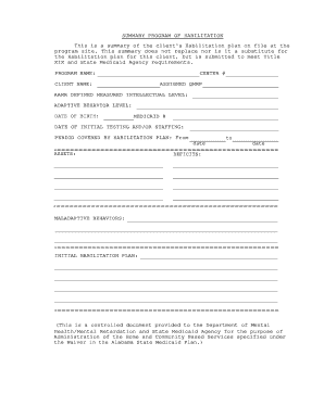 Habilitation Plan Summary