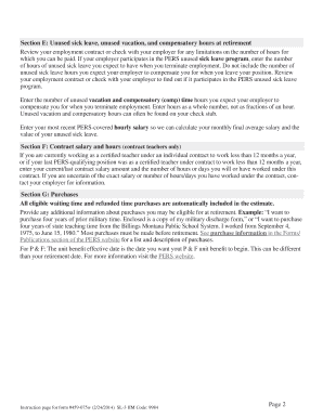 Oregon PERS Retirement Benefit Estimate Request Form