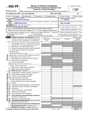 IRS Form 990-PF 2001