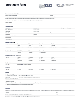 Kaplan Enrolment Form