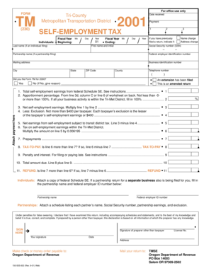 Tri-Met Self-Employment Tax Form