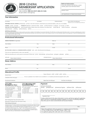 AGD Membership Application