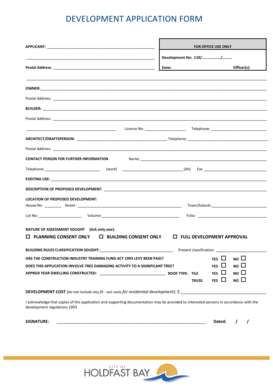 Development Application Form