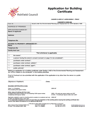 Building Certificate Application Form 16