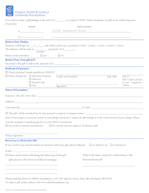 OHSU Donation Form