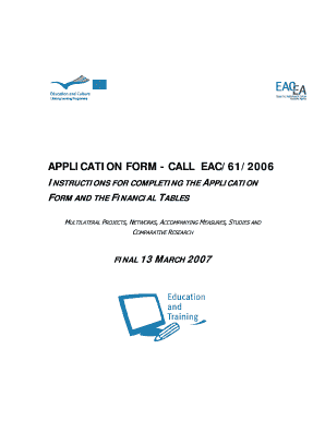 EU Lifelong Learning Programme Application Form